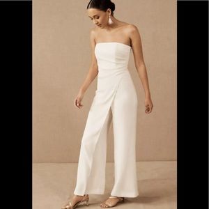 BHLDN White Strapless Jumpsuit